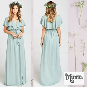 Show Me Your MuMu Audrey Maxi Dress Silver Sage 2X